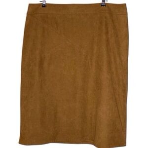 Chico’s | Brown Faux Suede A-Line Skirt 14